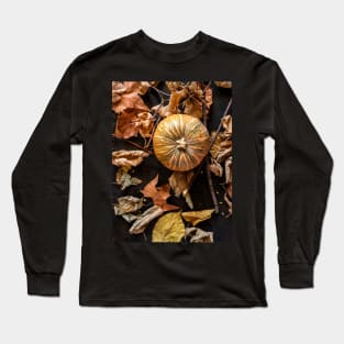 Autumnal background with dried leaves and various fruits Long Sleeve T-Shirt